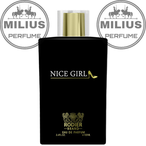 تصویر ادو پرفیوم زنانه رودیر مدل Nice Girl با طراحی شیشه جذاب و الهامگرفته از Good Girl