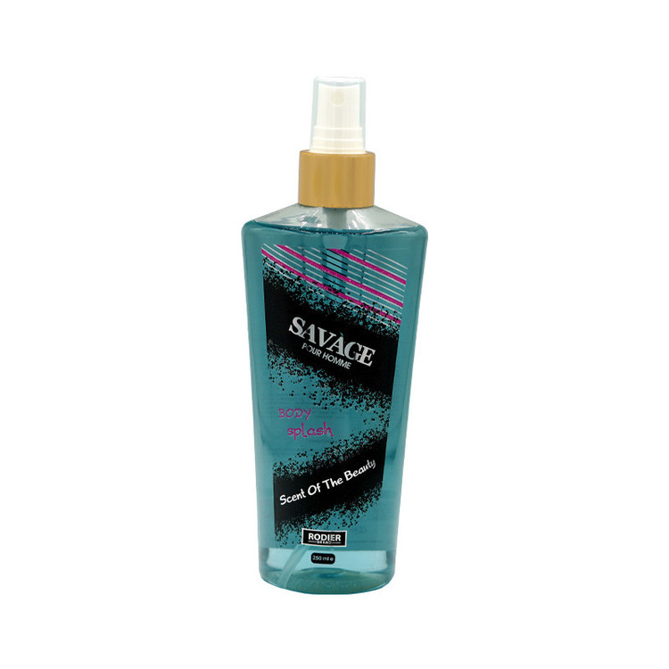 بادی اسپلش مردانه رودیر مدل SAVAGE حجم 250 میلی لیتر با رایحه خنک و ادویهای مناسب برای استفاده روزانه