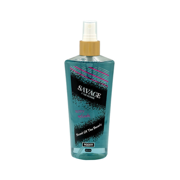 بادی اسپلش مردانه رودیر مدل SAVAGE حجم 250 میلی لیتر با رایحه خنک و ادویهای مناسب برای استفاده روزانه