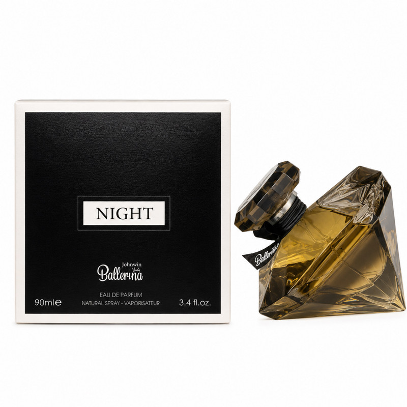 ادوپرفیوم بالرینا مدل NIGHT با رایحه گرم، شیرین حجم 90 میلی‌لیتر